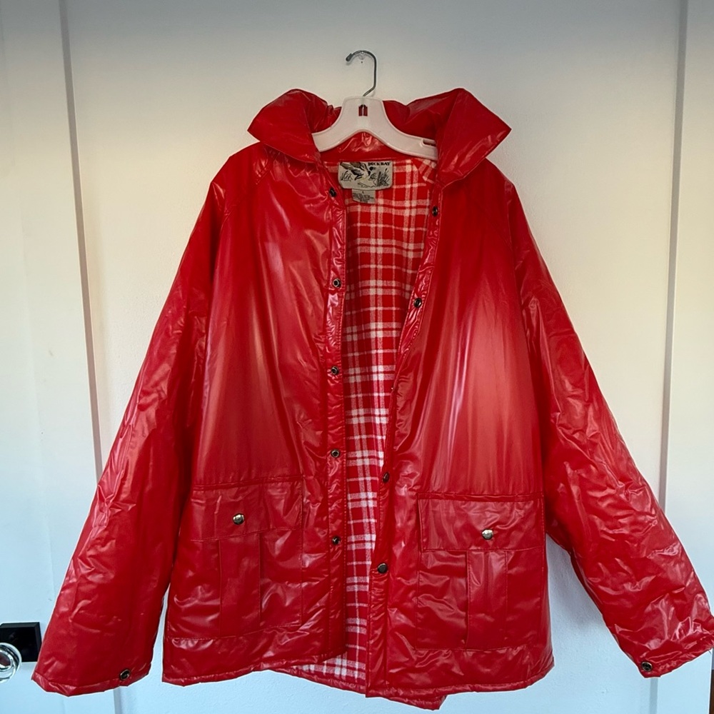 Duck Bay Red Hooded Rain Jacket